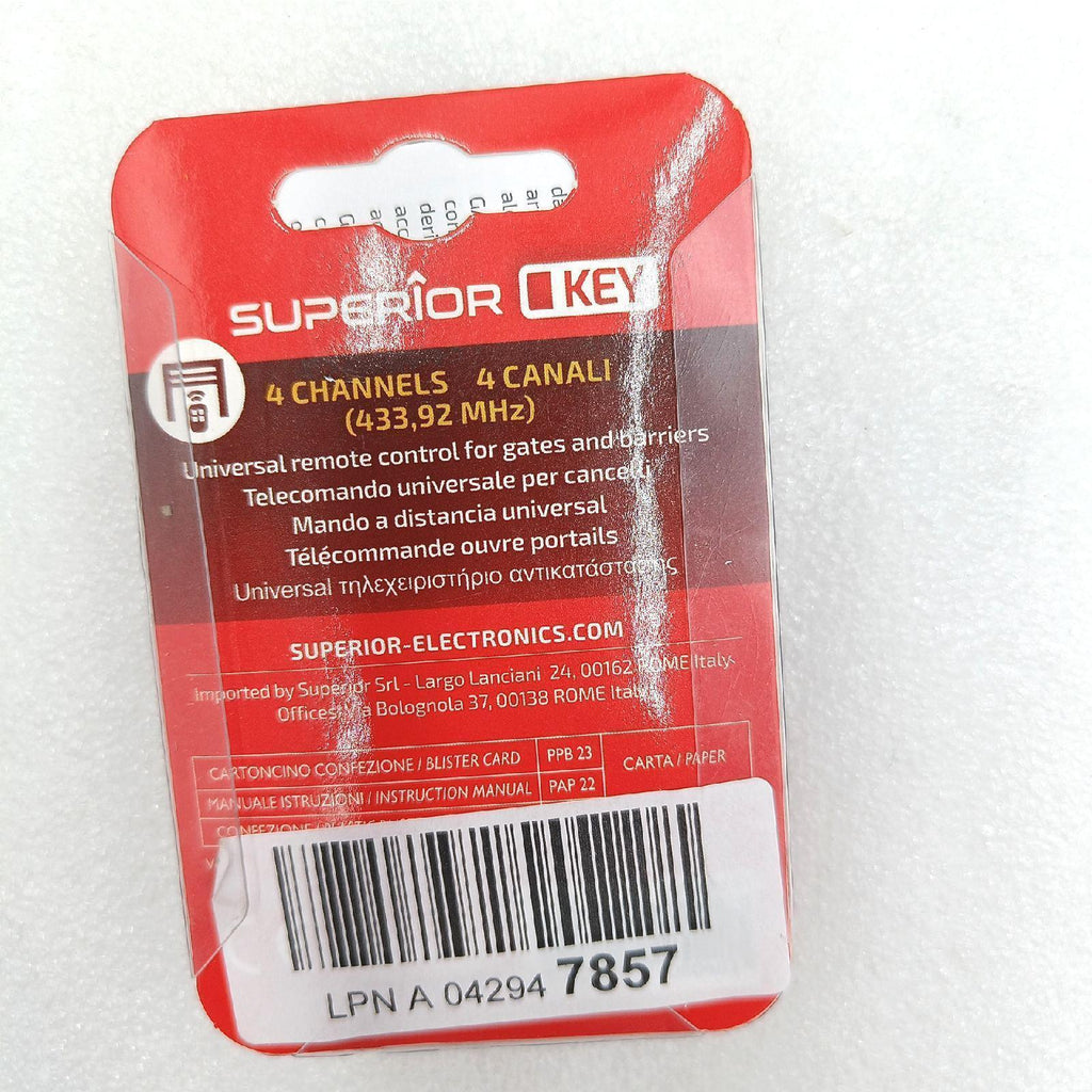 Universal-Fernbedienung Superior Electronics Key Vier Kanäle 433,92 MHz – Neu