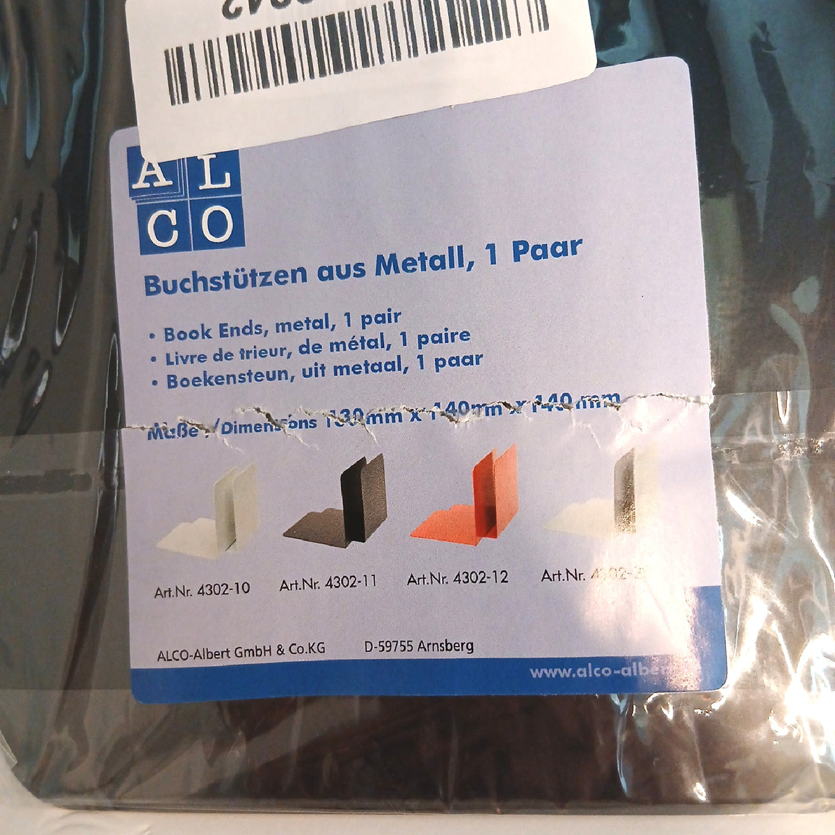 ALCO Buchstützen Bücherregal schwarz robust stabil für Bücher – Wie neu