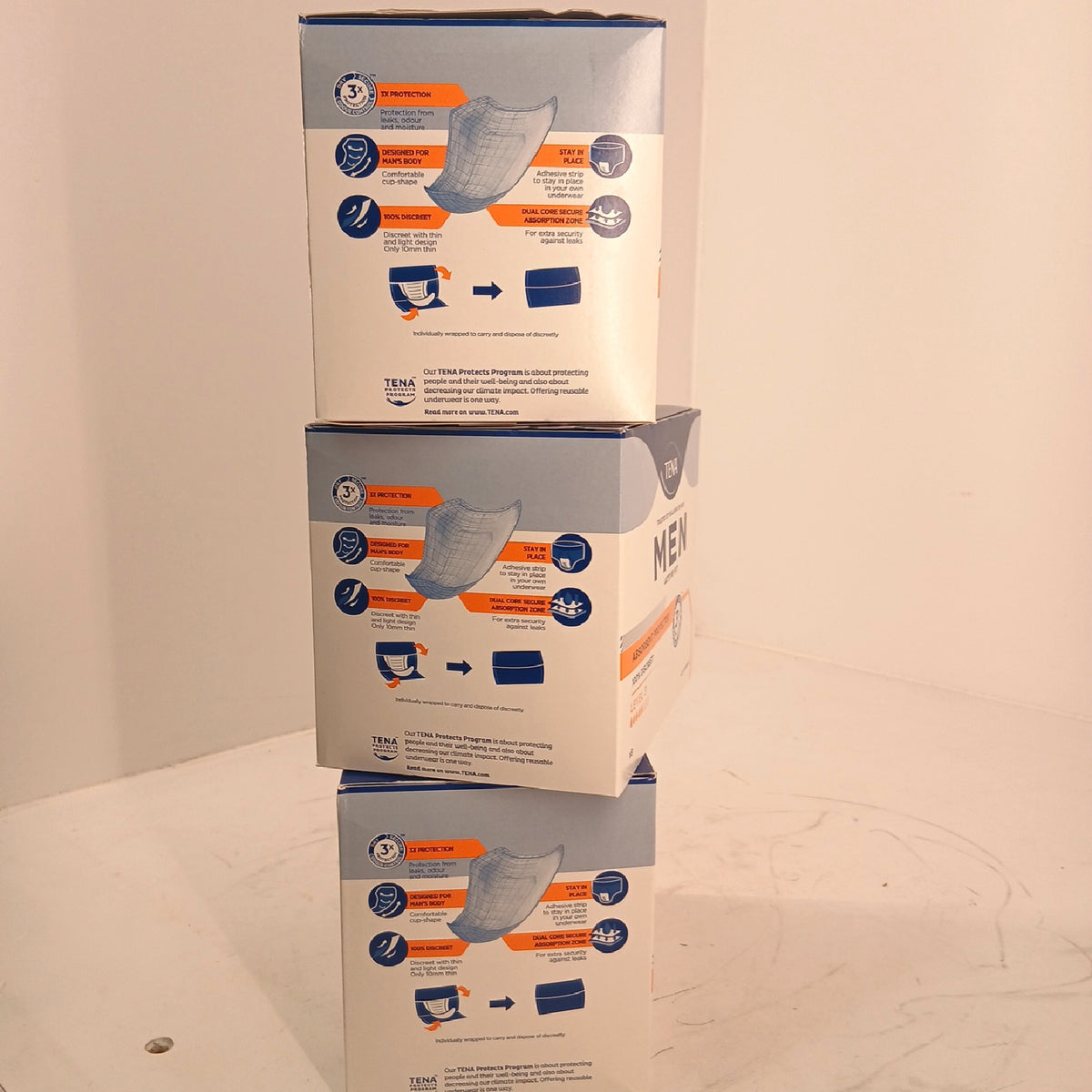 TENA MEN Schutzvorrichtungen Inkontinenzhilfen Monatliche Vorratspackung – Neu