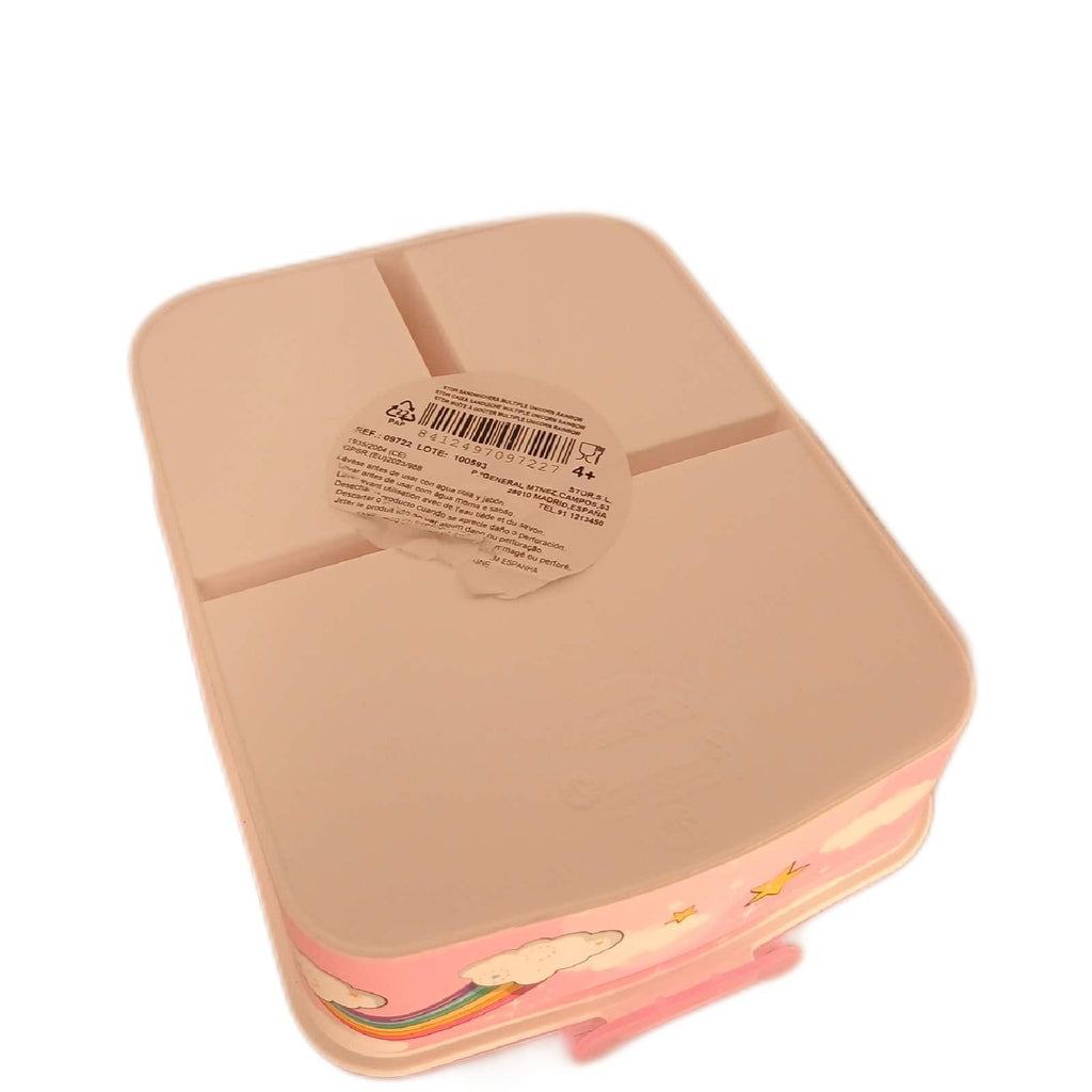 Stor Sandwichbox mit Einhorn-/Regenbogenmotiv – Wie neu