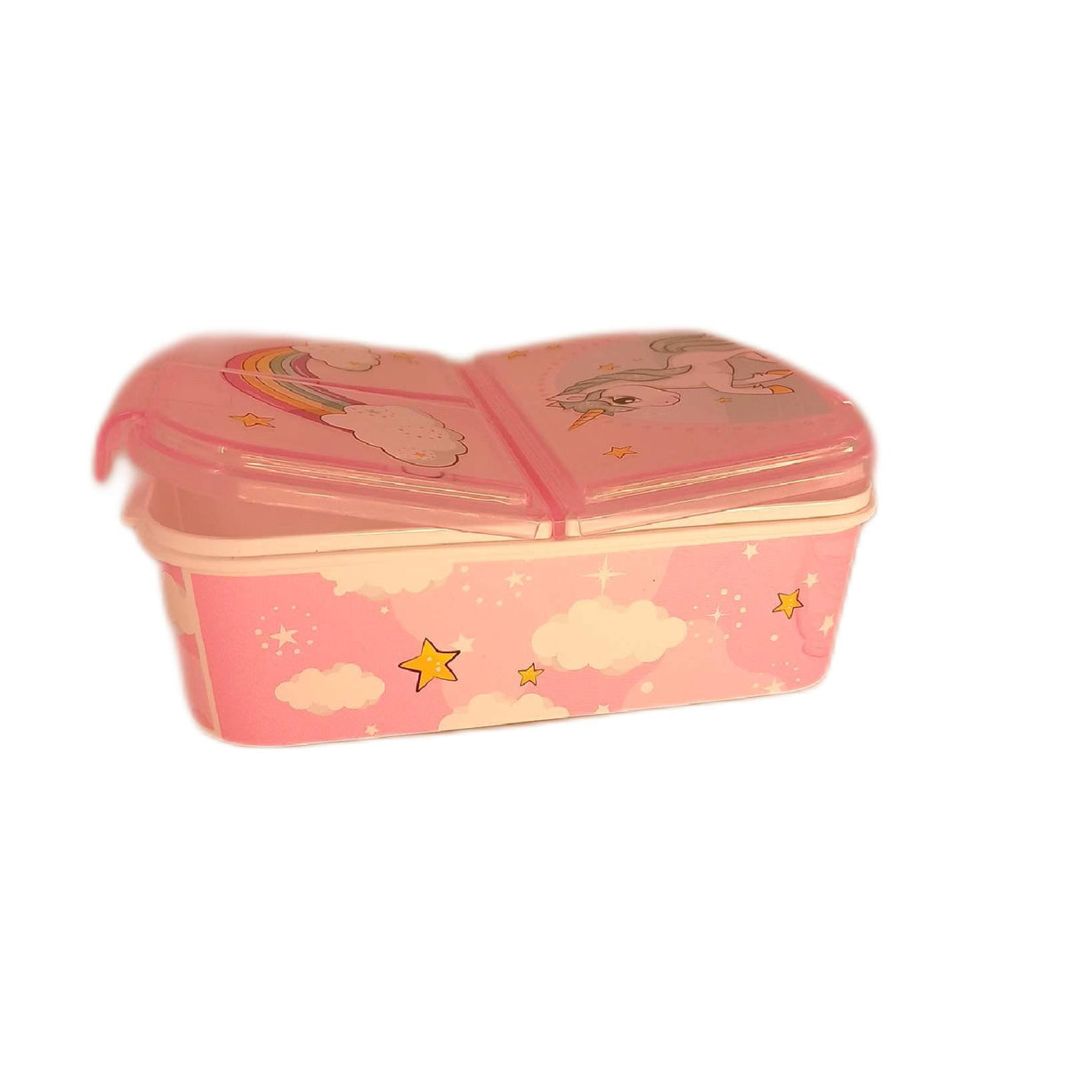 Stor Sandwichbox mit Einhorn-/Regenbogenmotiv – Wie neu