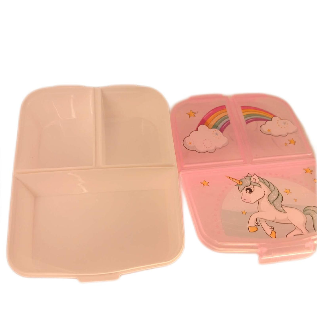 Stor Sandwichbox mit Einhorn-/Regenbogenmotiv – Wie neu