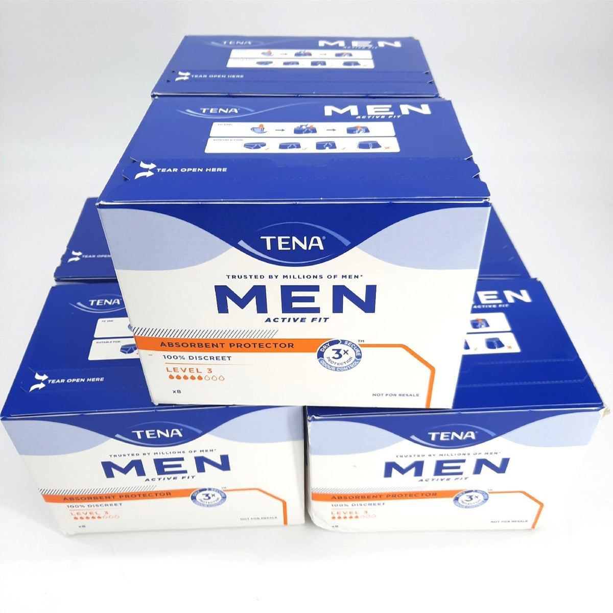 TENA MEN Schutzvorrichtungen Inkontinenzhilfen Monatliche Vorratspackung – Neu
