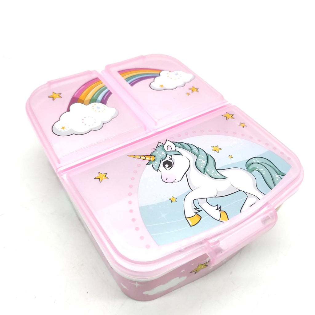 Stor Sandwichbox mit Einhorn-/Regenbogenmotiv – Wie neu