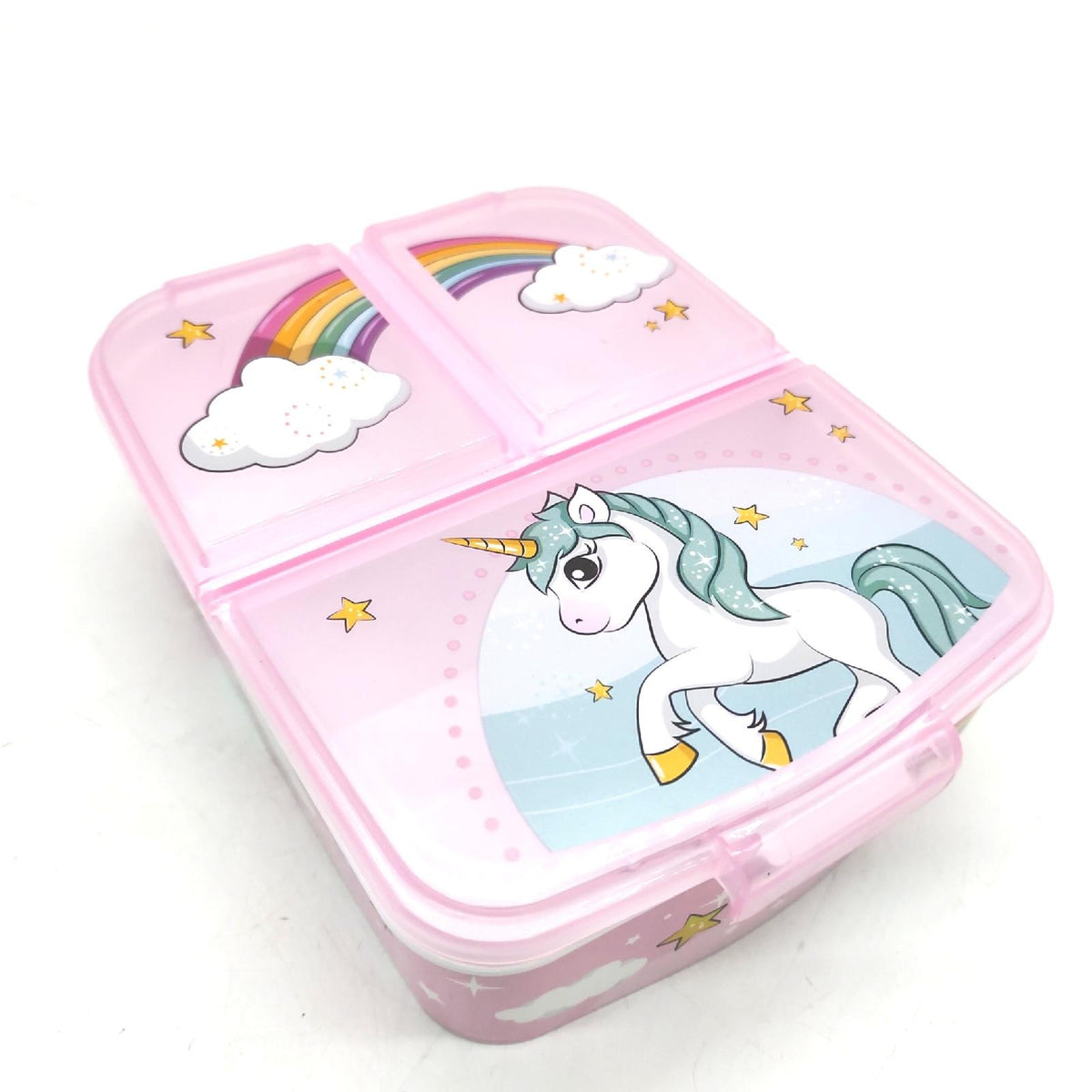 Stor Sandwichbox mit Einhorn-/Regenbogenmotiv – Wie neu