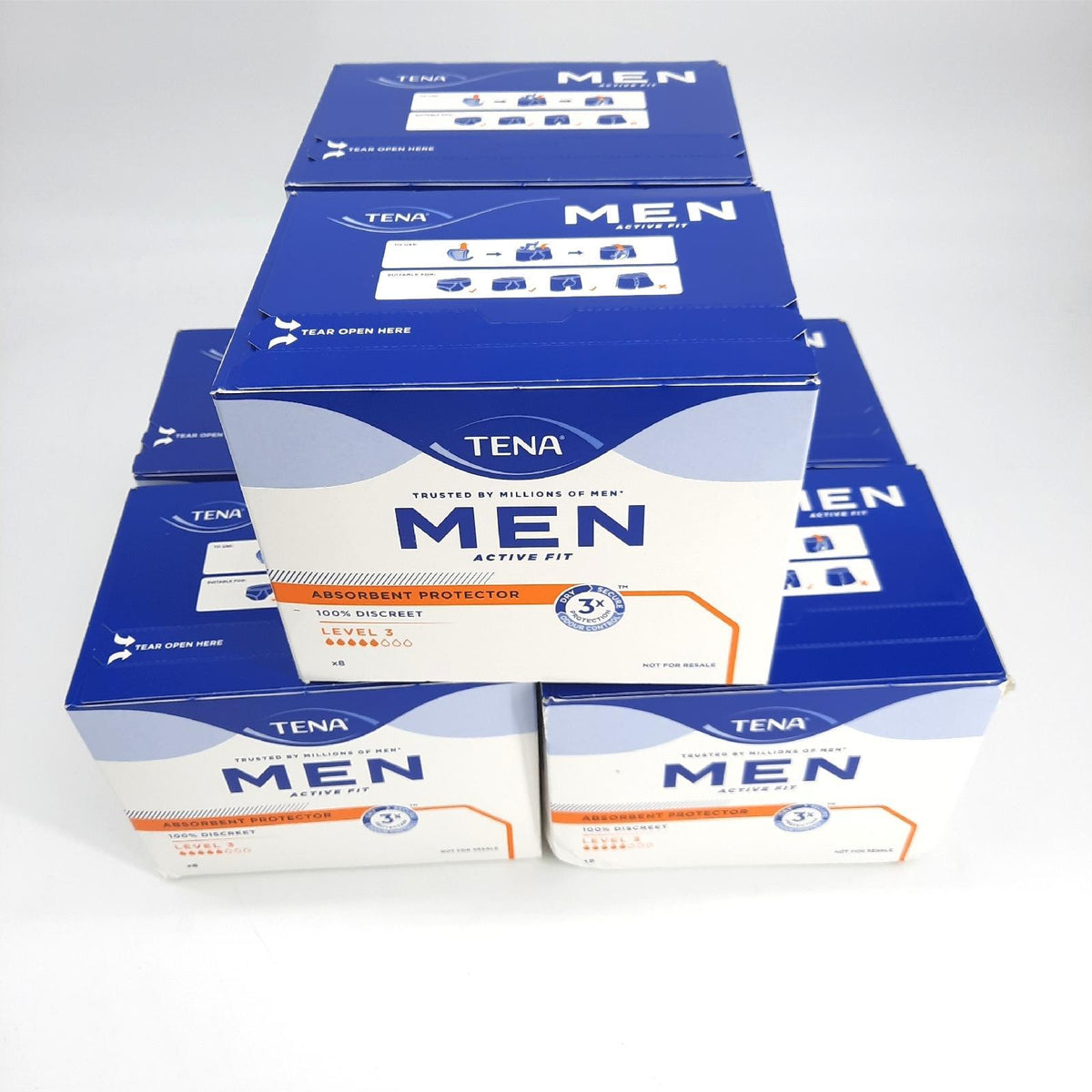 TENA MEN Schutzvorrichtungen Inkontinenzhilfen Monatliche Vorratspackung – Neu