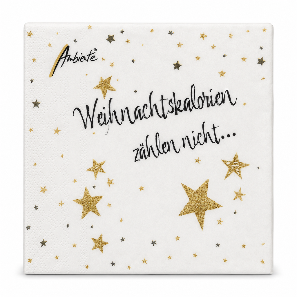 Ambiente Servietten Weihnachtskalorien zählen nicht – 20 Stück, 3-lagig, 33