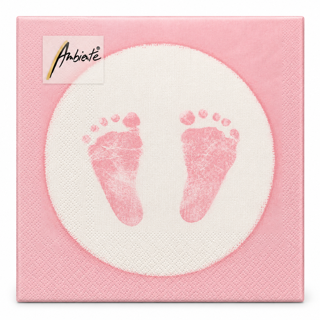 Ambiente Servietten Baby Steps Girl – 20 Stück, 3-lagig, 33 × 33 cm, FSC