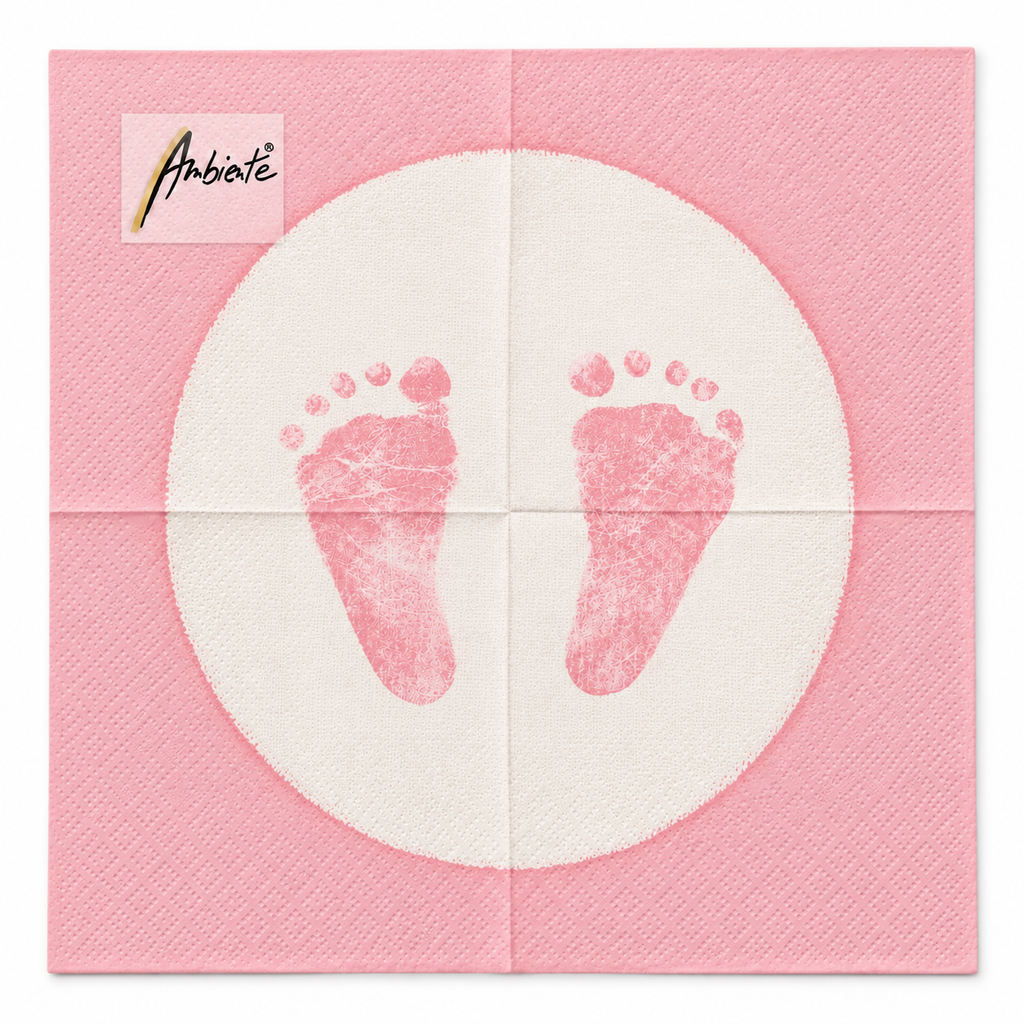 Ambiente Servietten Baby Steps Girl – 20 Stück, 3-lagig, 33 × 33 cm, FSC