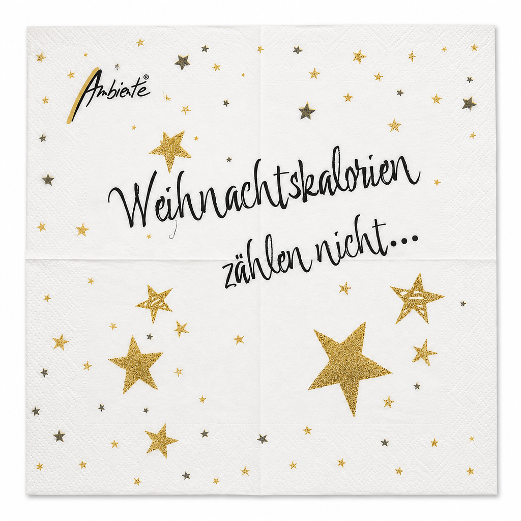 Ambiente Servietten Weihnachtskalorien zählen nicht – 20 Stück, 3-lagig, 33