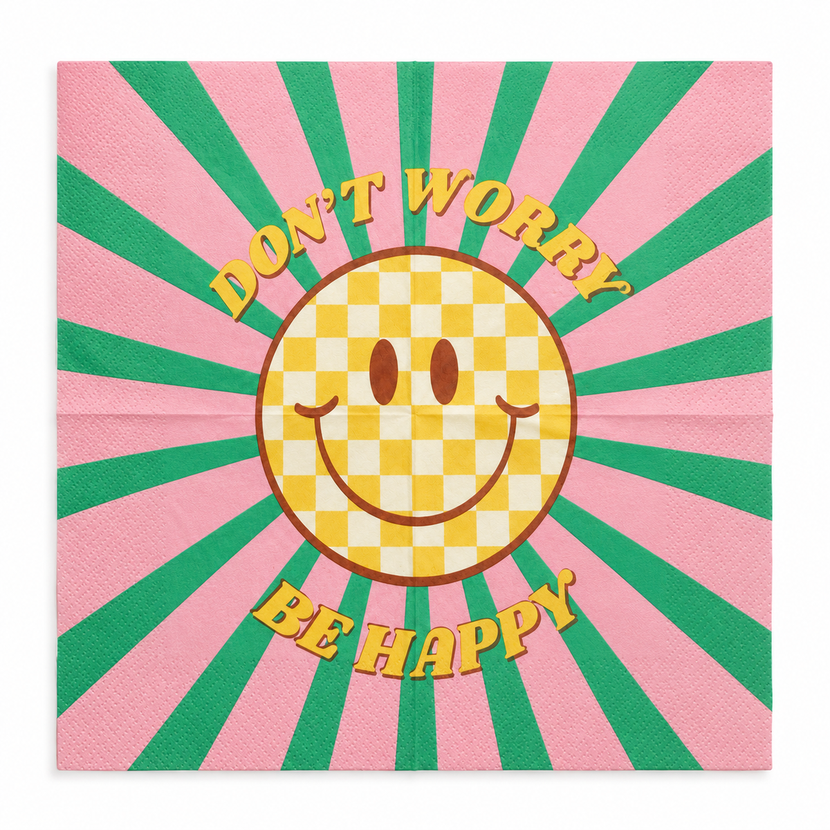 HouseVitamin Servietten Don’t Worry, Be Happy – 20 Stück, 3-lagig, 33 × 33