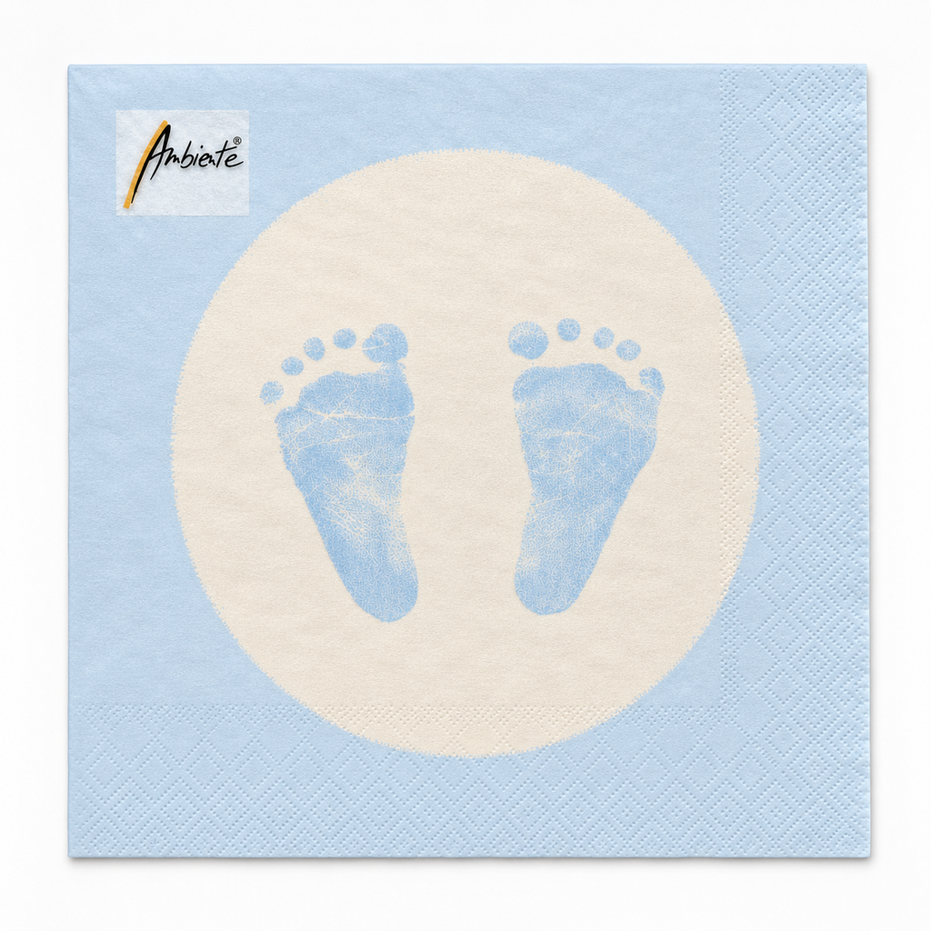 Ambiente Servietten Baby Steps Boy – 20 Stück, 3-lagig, 33 × 33 cm, FSC Mix