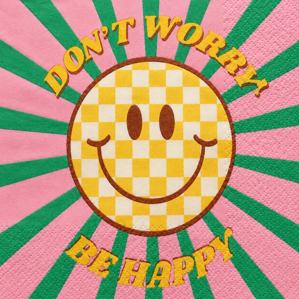 HouseVitamin Servietten Don’t Worry, Be Happy – 20 Stück, 3-lagig, 33 × 33