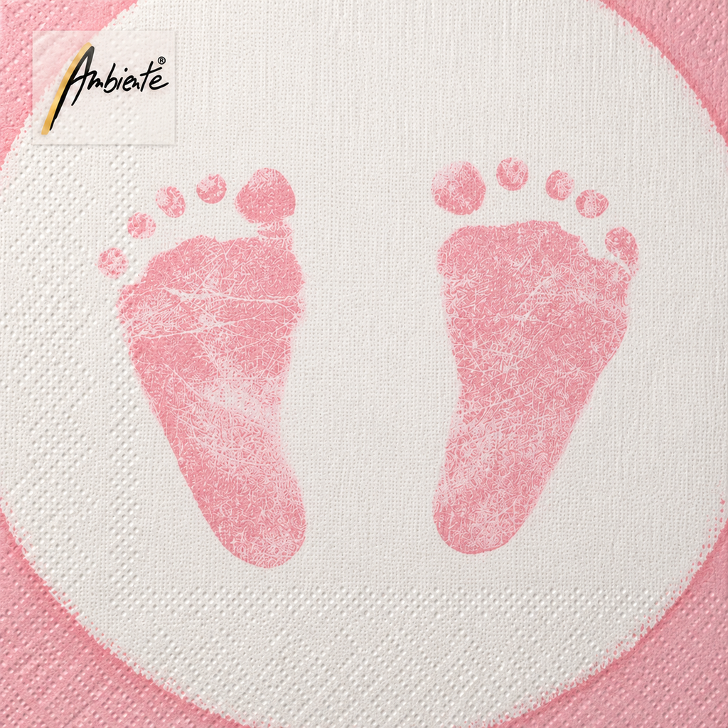 Ambiente Servietten Baby Steps Girl – 20 Stück, 3-lagig, 33 × 33 cm, FSC