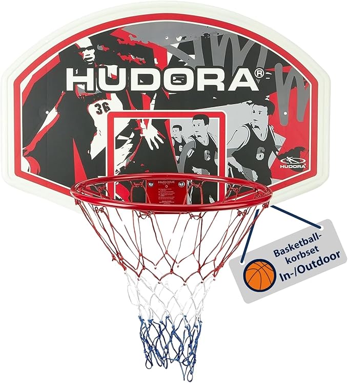 HUDORA Basketballkorb-Set mit Brett und Wandbefestigung