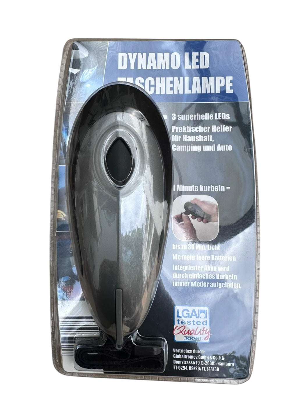 LED-Taschenlampe mit Handkurbel-Dynamo