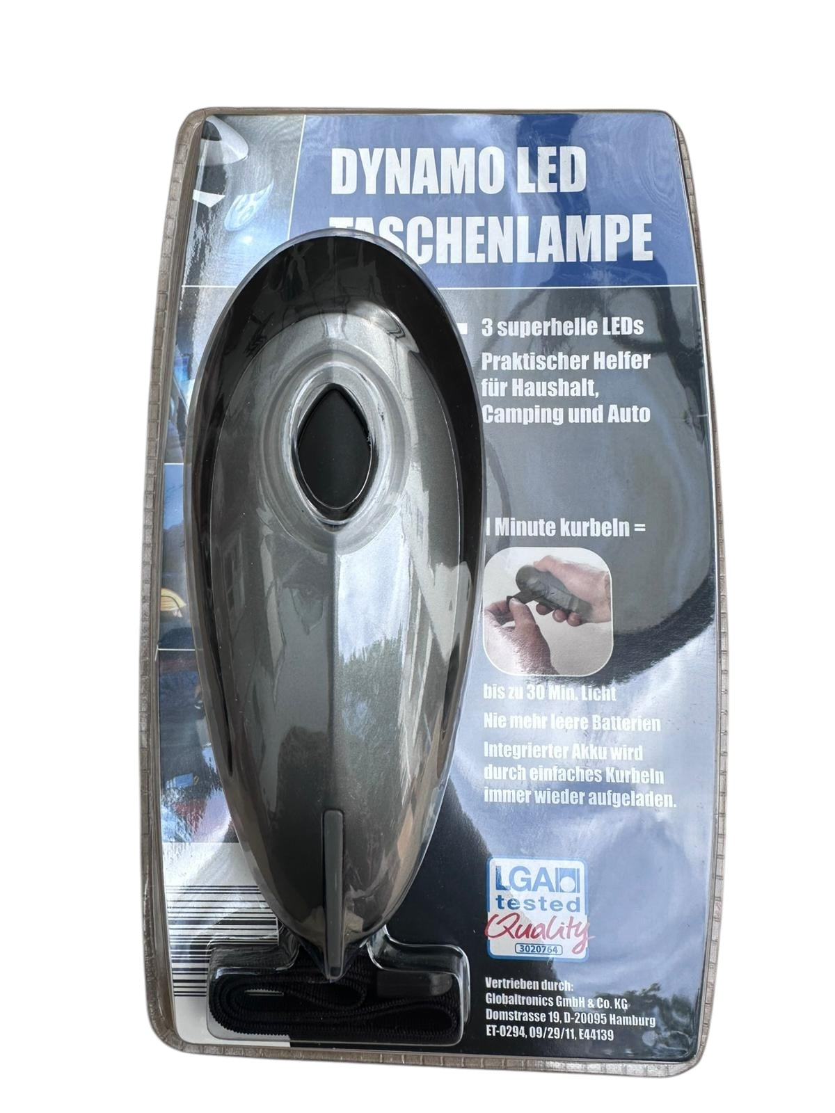 LED-Taschenlampe mit Handkurbel-Dynamo