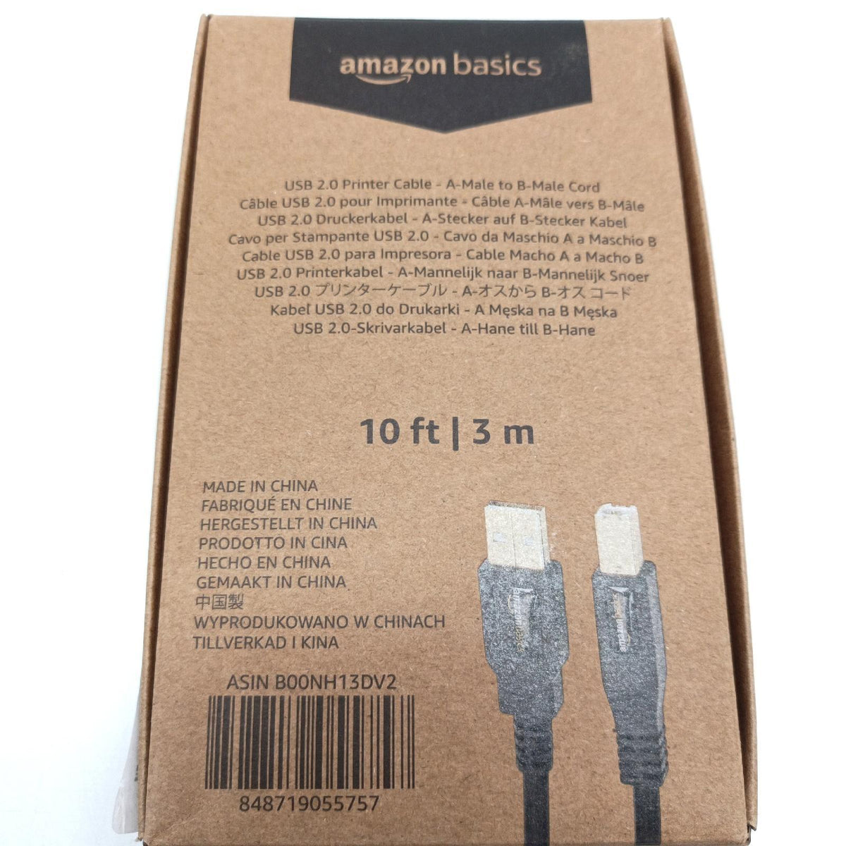Amazon Basics USB Kabel 3 Meter robust für Drucker Scanner – Neu