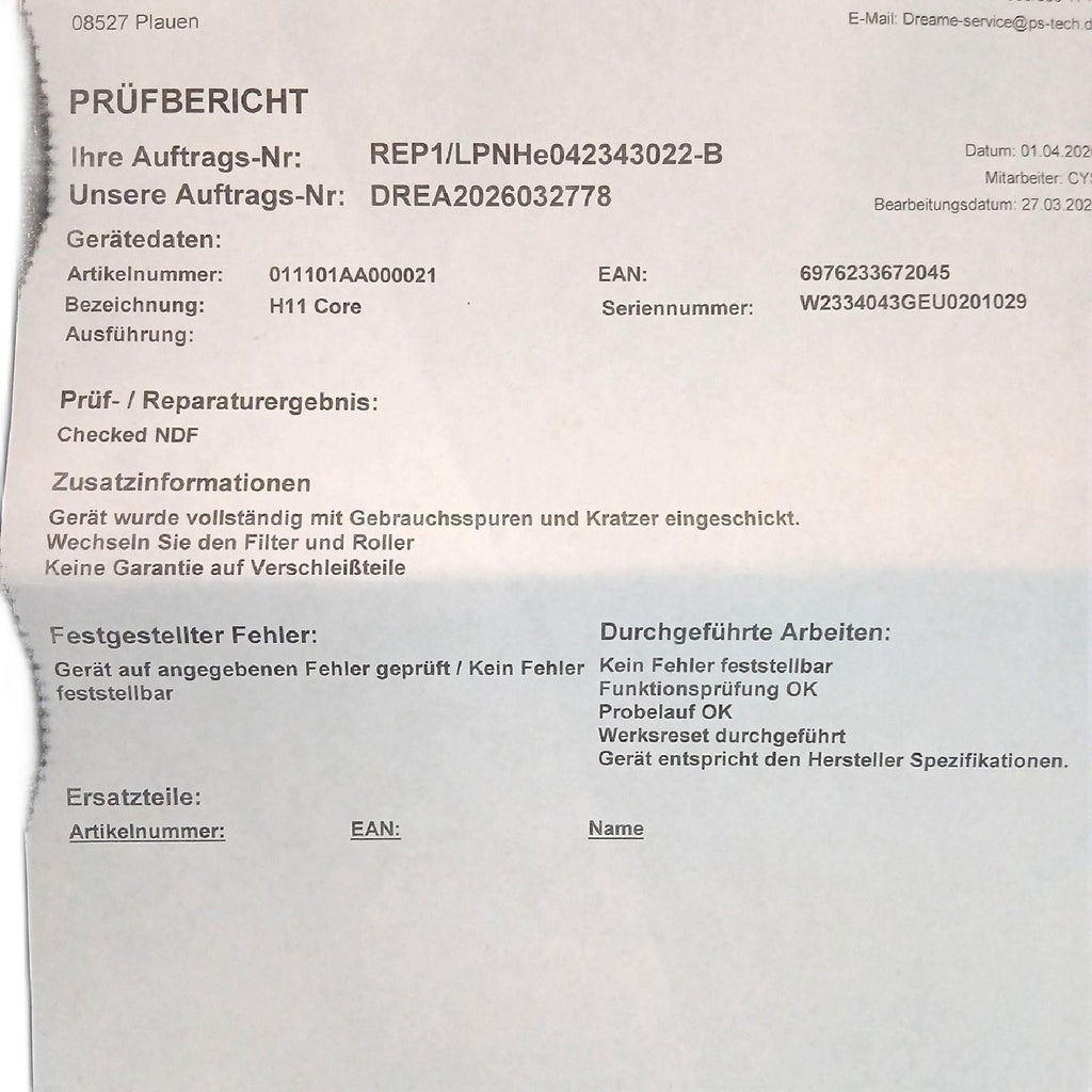 dreame H11 Core Intelligenter Nass-/Trockensauger Spitzenreinigungsbürste – Gut