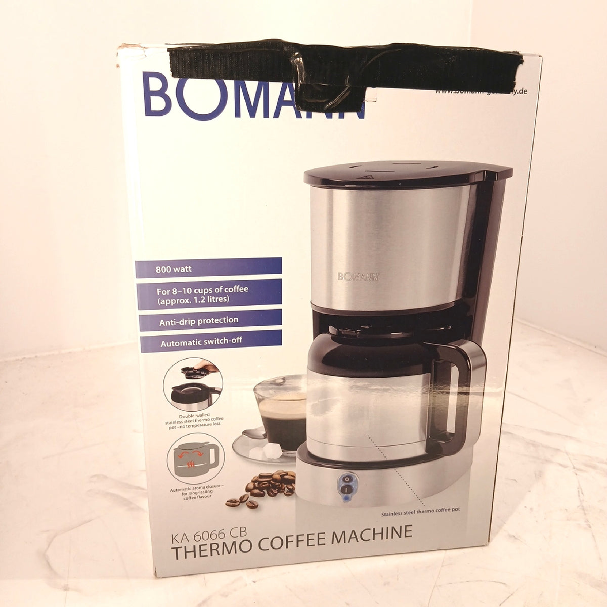 Bomann Kaffeemaschine Thermoskanne 8?10 Tassen Kaffee ca. 1,2L Filter Hot
