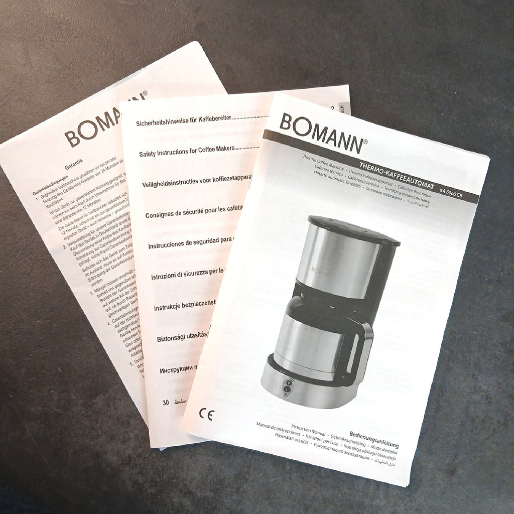 Bomann Kaffeemaschine Thermoskanne 8?10 Tassen Kaffee ca. 1,2L Filter Hot