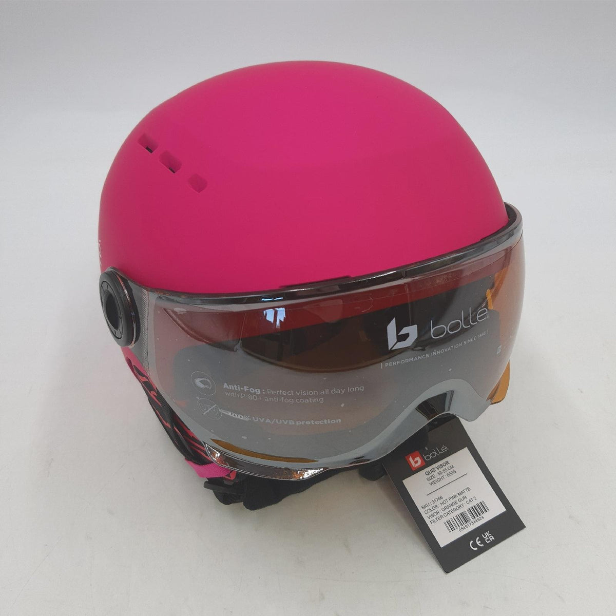 Bollé Skihelm Kopfbedeckung Jugend Hot Pink Visier Sicherheit Schutz Skifahren Winter