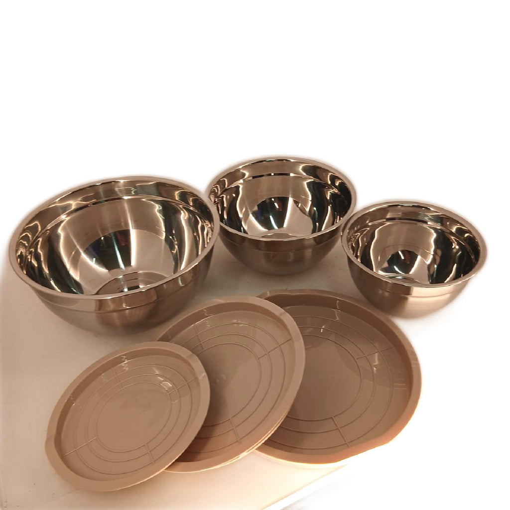 HaWare Rührschüssel Küchen Zubehör Schüssel 3er Set Edelstahl Luftdichte Schalen Set praktisch robust
