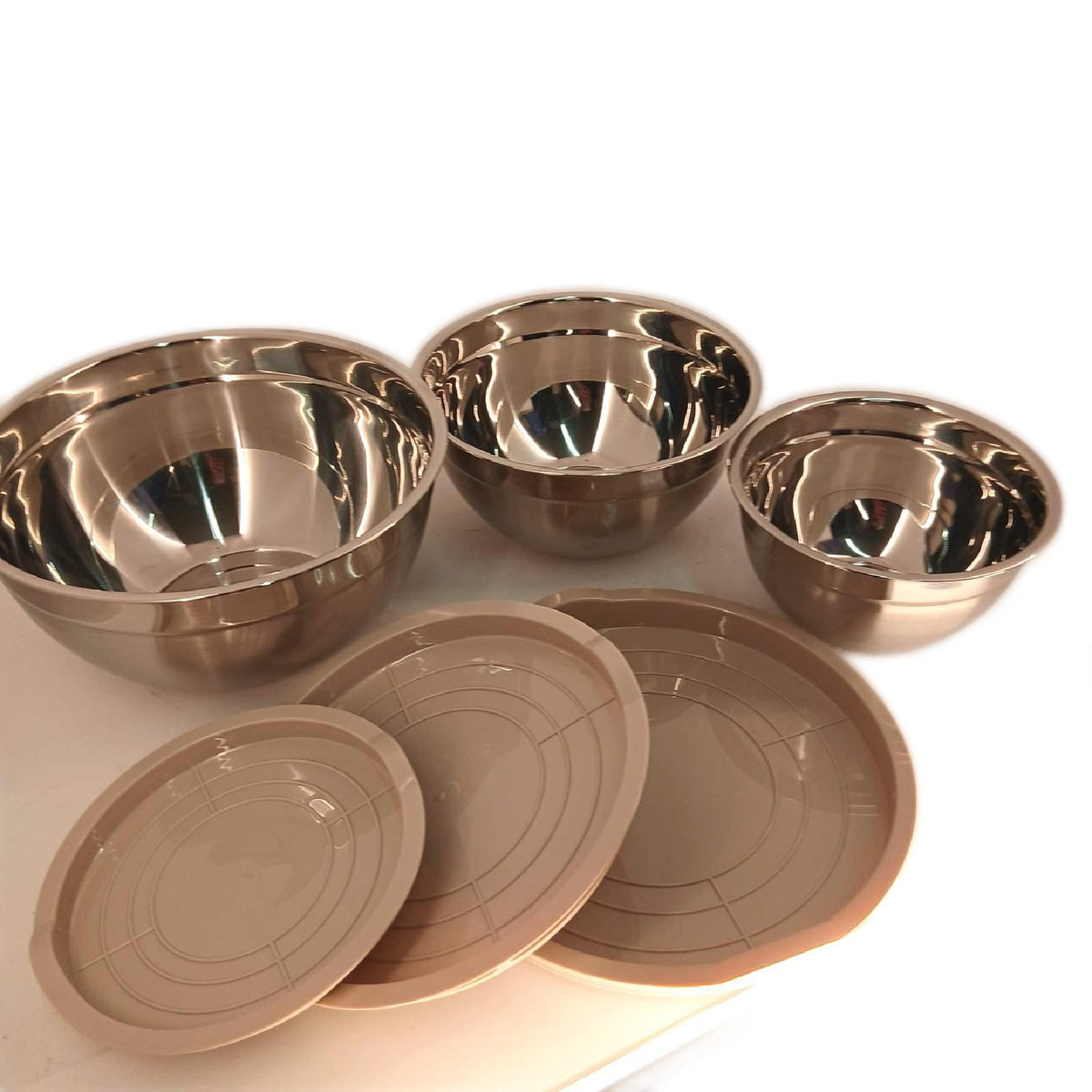 HaWare Rührschüssel Küchen Zubehör Schüssel 3er Set Edelstahl Luftdichte Schalen Set praktisch robust