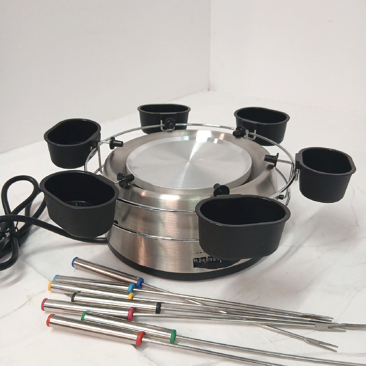 Fondue Set elektrisch Käse frittieren Schokolade Fonduegabeln 8  - Unvollständig