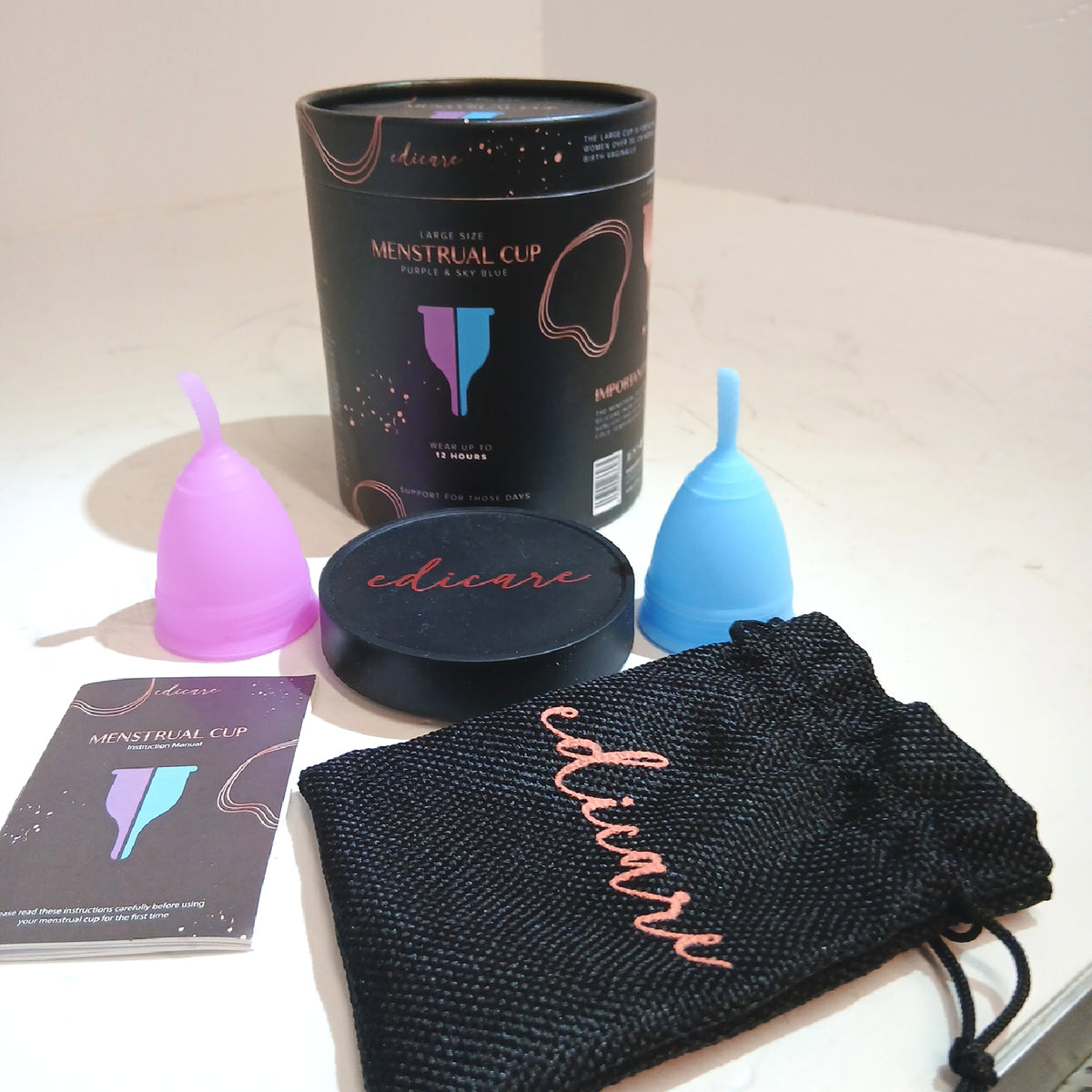 Edicare Menstruationstasse Damenhygiene Set Sterilisator Tragbar – Wie neu