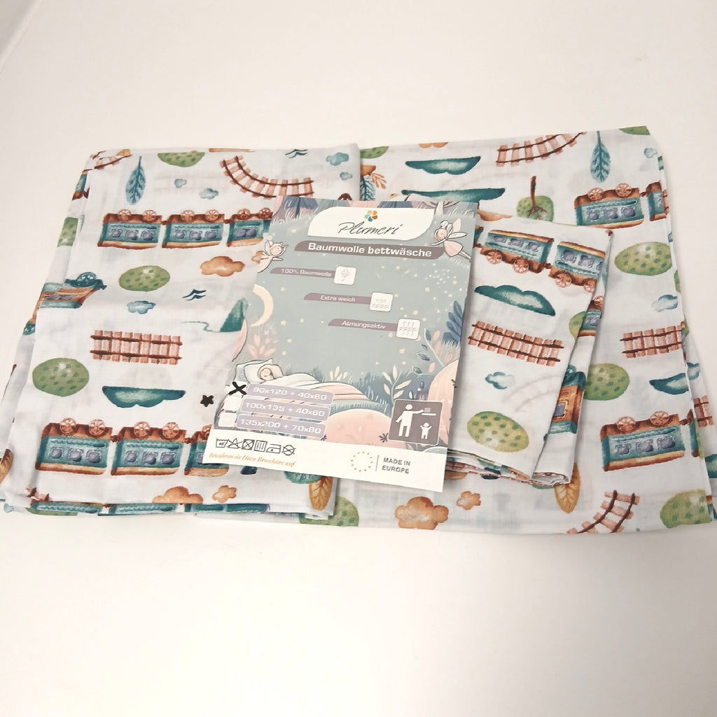 Baumwolle Kinderbettwäsche Bettwaren 90 x 120 40 x 60 Bunte Weiche Farben – Neu