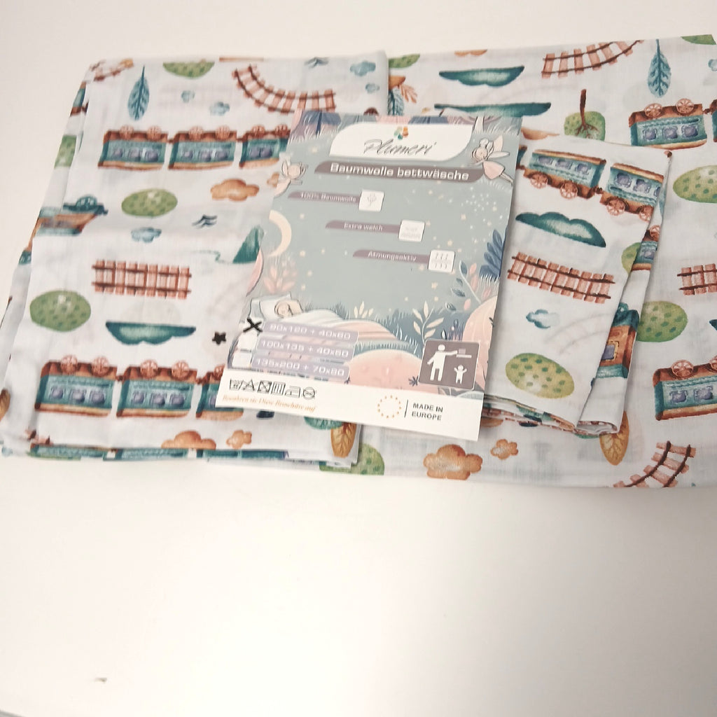 Baumwolle Kinderbettwäsche Bettwaren 90 x 120 40 x 60 Bunte Weiche Farben – Neu