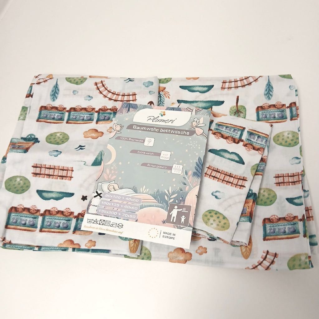 Baumwolle Kinderbettwäsche Bettwaren 90 x 120 40 x 60 Bunte Weiche Farben – Neu