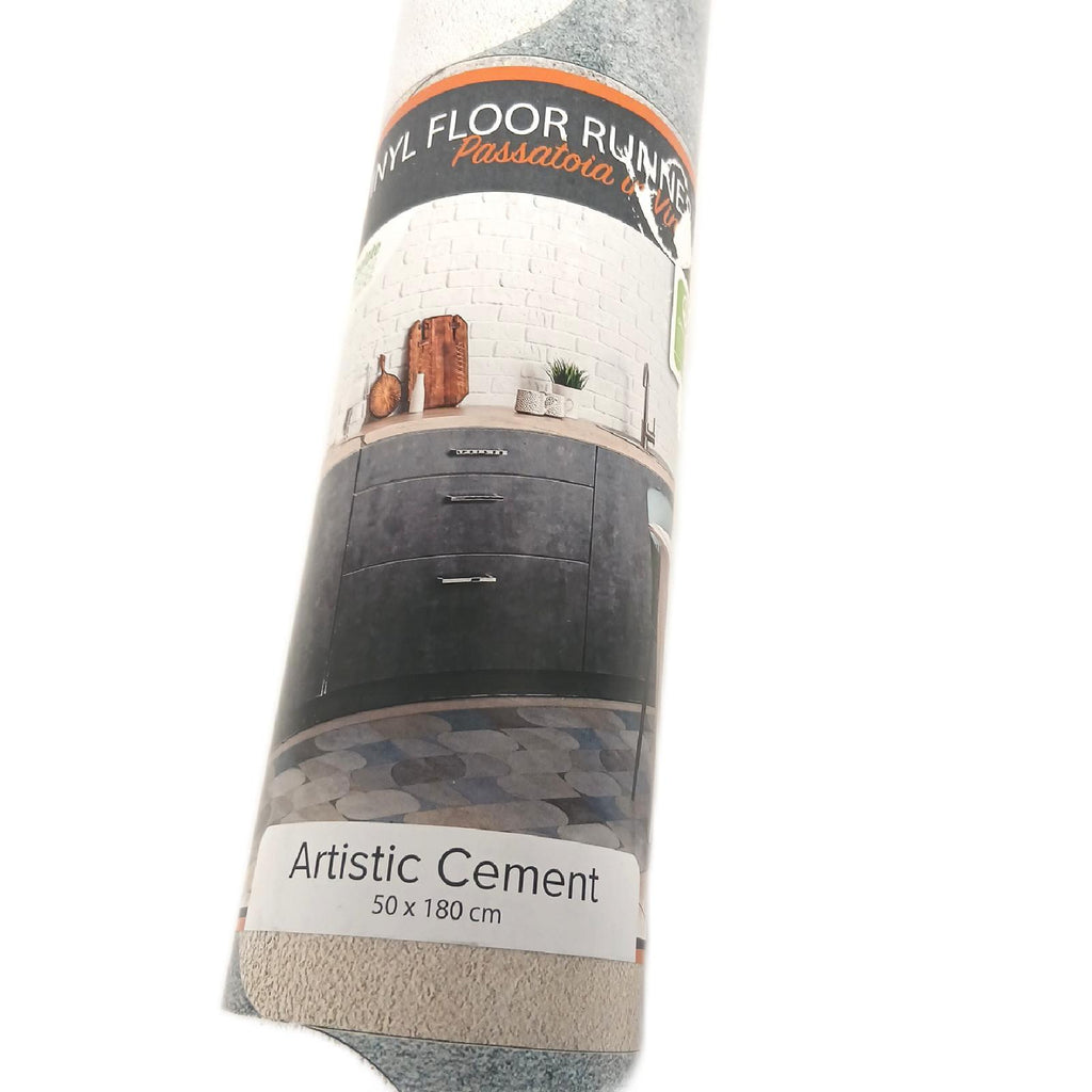 CREARREDA Küchenteppich 180 × 50 cm, Zementoptik, rutschfest – Wie neu