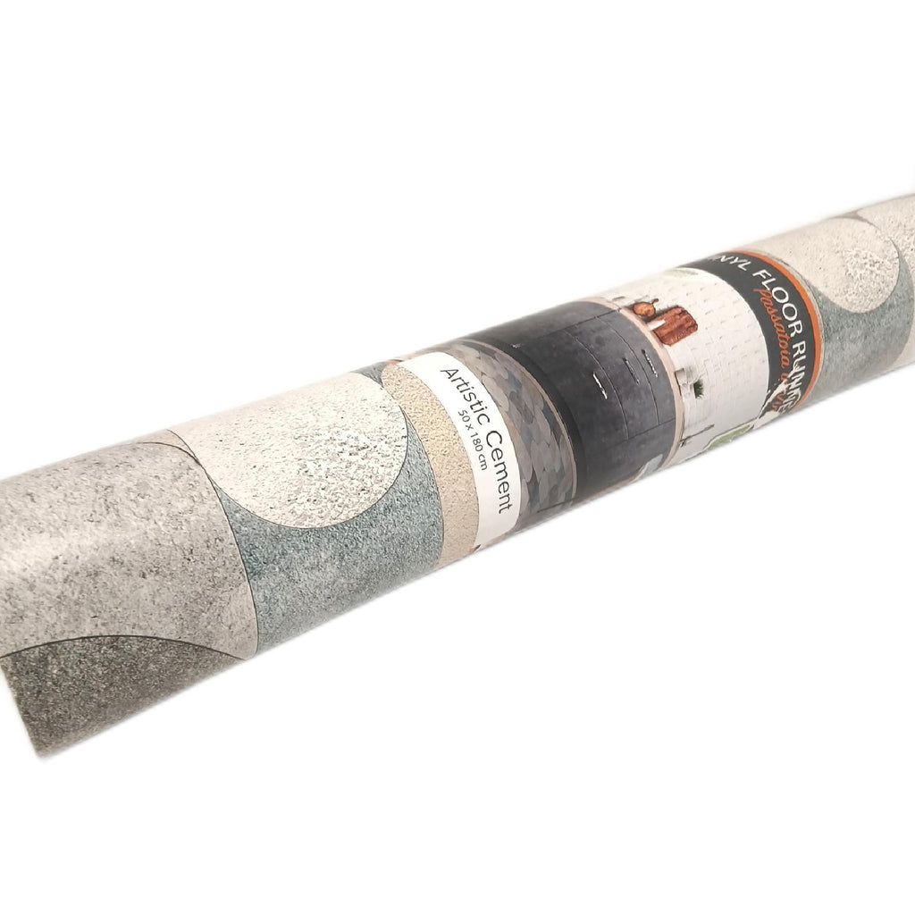 CREARREDA Küchenteppich 180 × 50 cm, Zementoptik, rutschfest – Wie neu