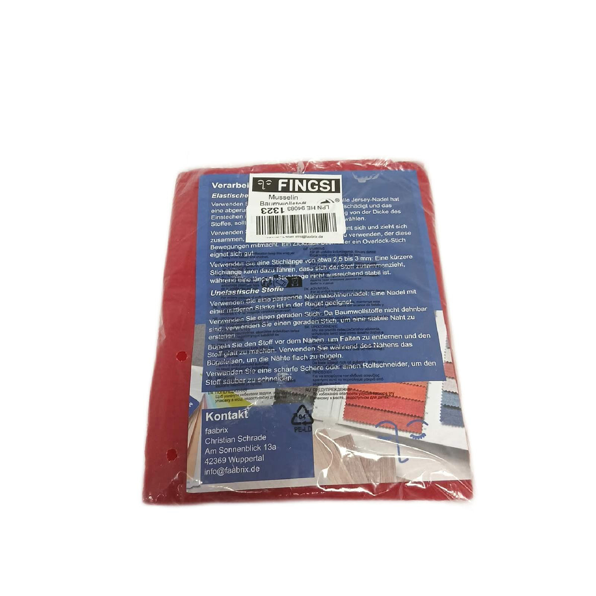Fingsi Baumwollstoff Meterware Stoff Rot 5019 Material zum Nähen – Wie neu