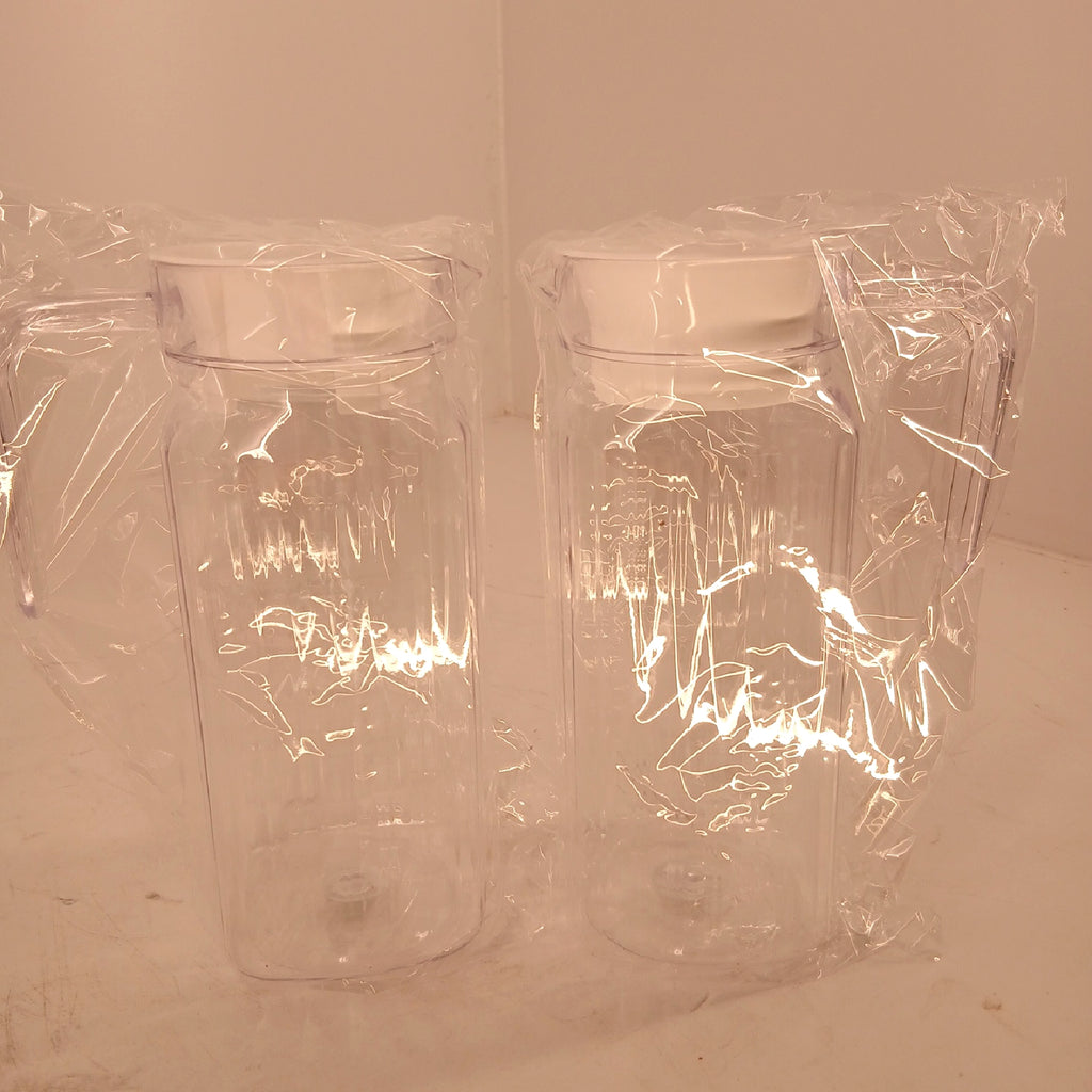 Wasserkrug Kunststoffkrug 2 Stück 900 ML mit Deckel Griff Haushalt – Wie neu