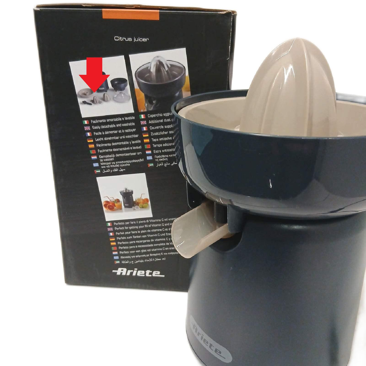 Ariete 417 Entsafter Frühstück 40 W 2 Entsaftungskegel – Wie neu, unvollständig