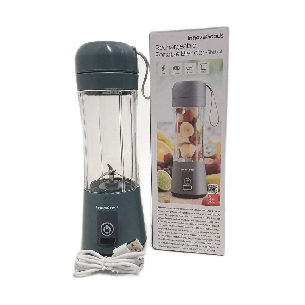 InnovaGoods Standmixer Shakuit Grau wiederaufladbar tragbar – Wie neu