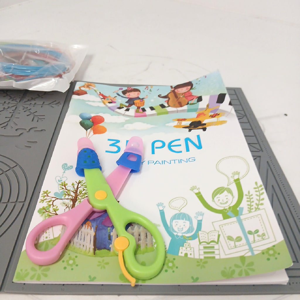 LBING 3D Stift Bastelmaterial Farben Set Kreativmaterial Silikondruck – Wie neu