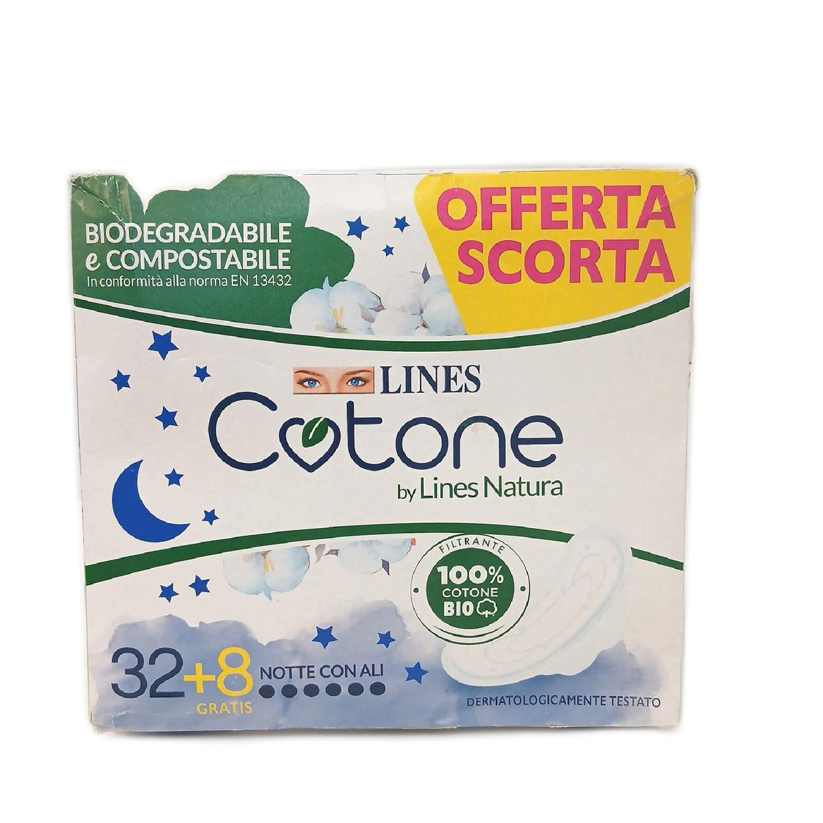Lines Monatsbinden Damenhygiene Baumwolle 40 Stück Atmungsaktiv Weich – Neu