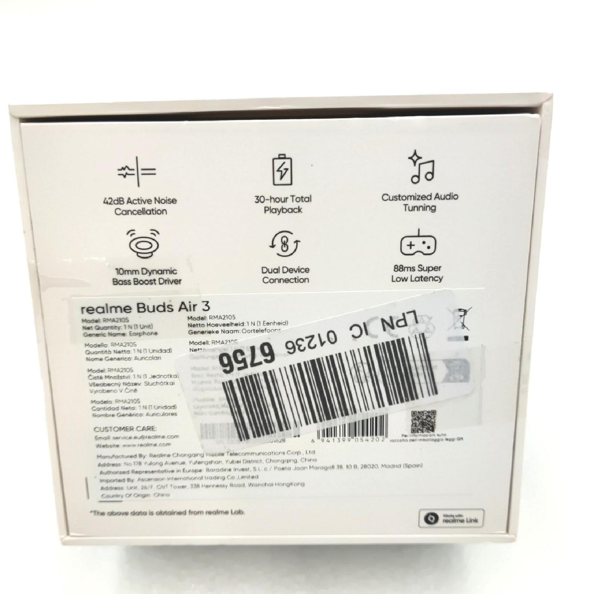 realme Kopfhörer Audiogeräte Buds Air 3 Aktive ANC Kabellos – Sehr gut