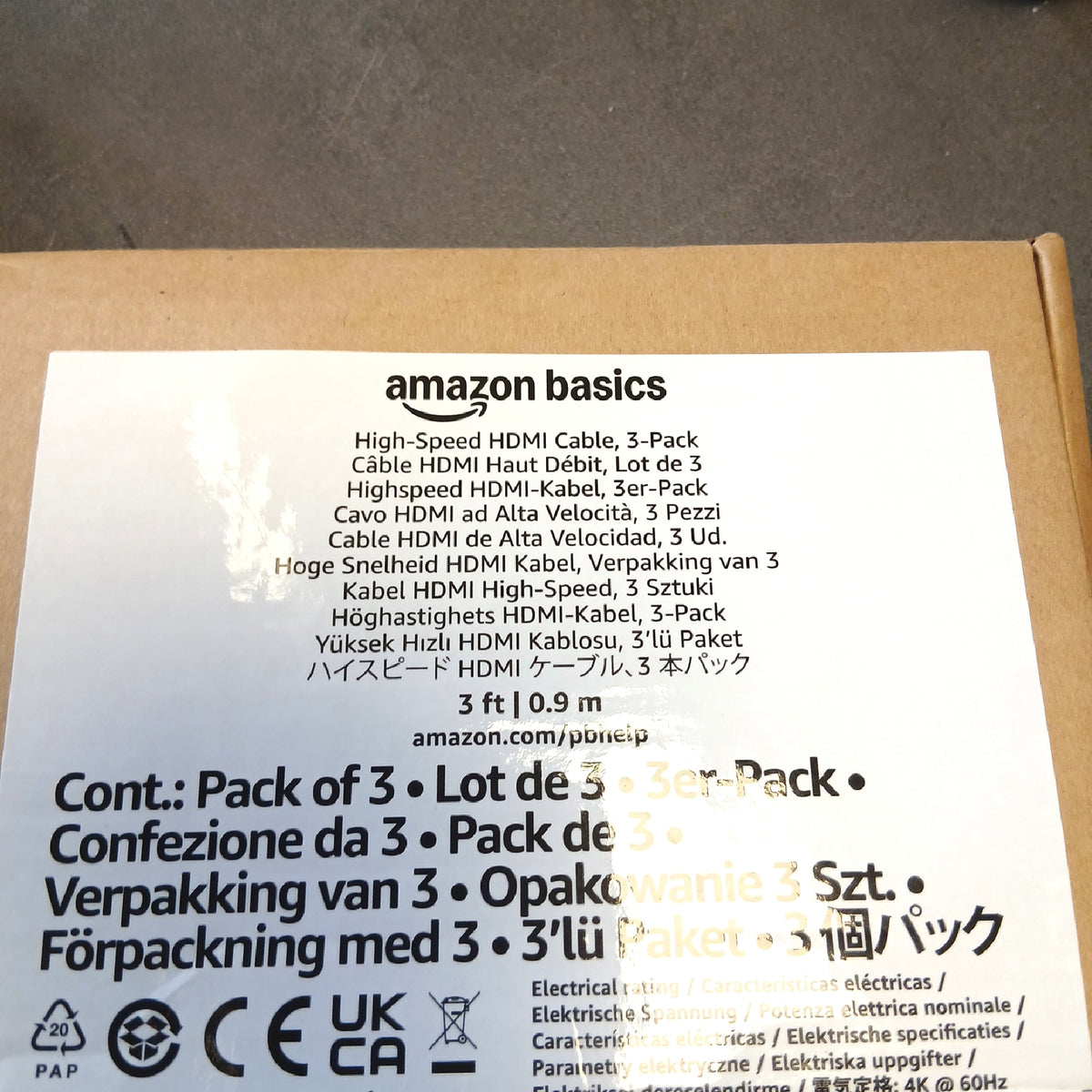 Amazon Basics PBH-48914 HDMI-2.0-Kabel mit Ethernet – Wie neu, unvollständig