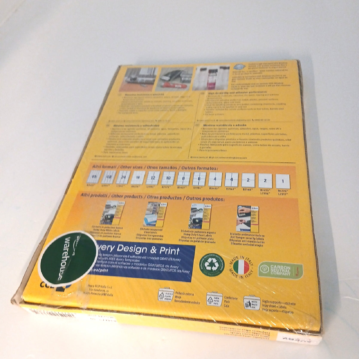 Avery Etiketten Schachtel 400 Blatt Lösung für Labels Büroorganizer – Sehr gut