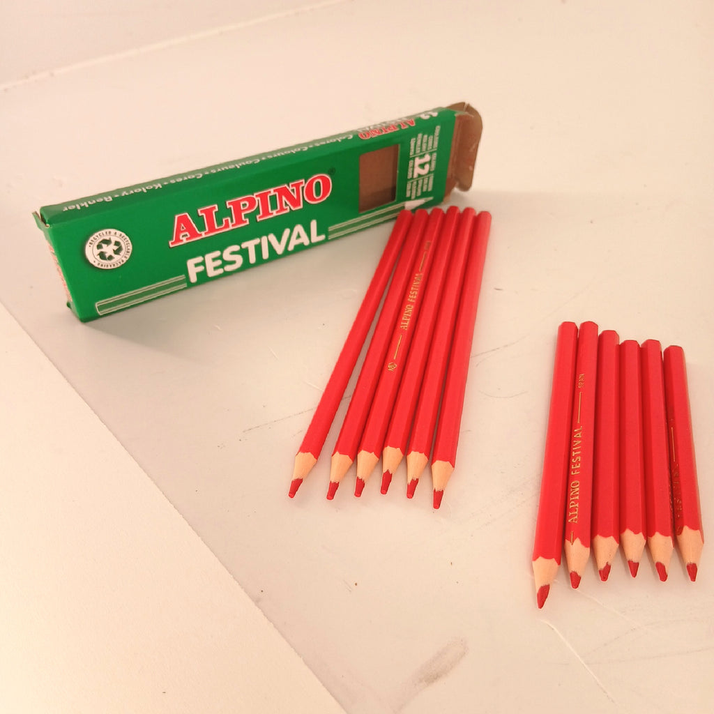Alpino Bleistifte Kreativität Rot Zeichenmaterial Kunstbedarf für – Sehr gut
