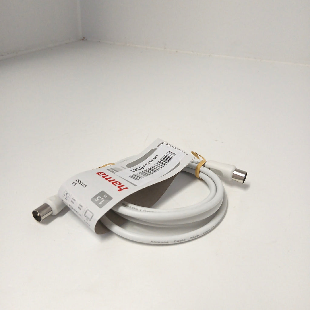 Hama Antennenkabel TV Weiß 15 Meter Koax Kabel Anschluss Installation – Wie neu
