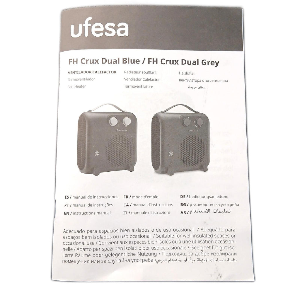 Ufesa Heizgerät Crux Dual 2000 W 3 Leistungsstufen Thermostat Regulierung – Neu
