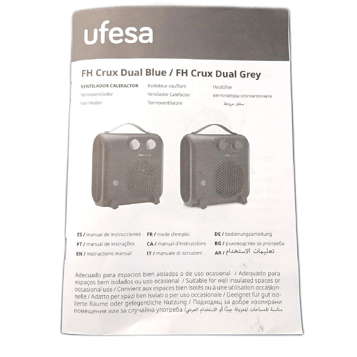 Ufesa Heizgerät Crux Dual 2000 W 3 Leistungsstufen Thermostat Regulierung – Neu