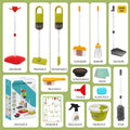 Dreamon Kinderstaubsauger Mit Saug und Soundfunktion, 11 PCS Putzset Kinder Holzspielzeug, Kinderbesen Spielzeug ab 3 Jahren