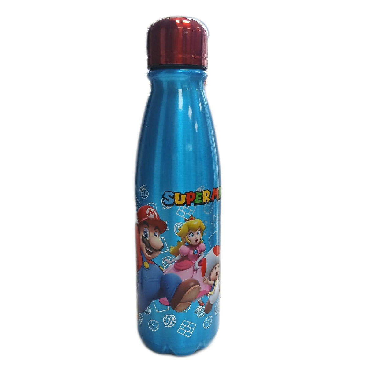 Stor Super Mario Bros Kinder-Trinkflasche aus Aluminium, 600 ml – Wie neu